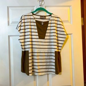 Chico’s Taupe/Cream Top